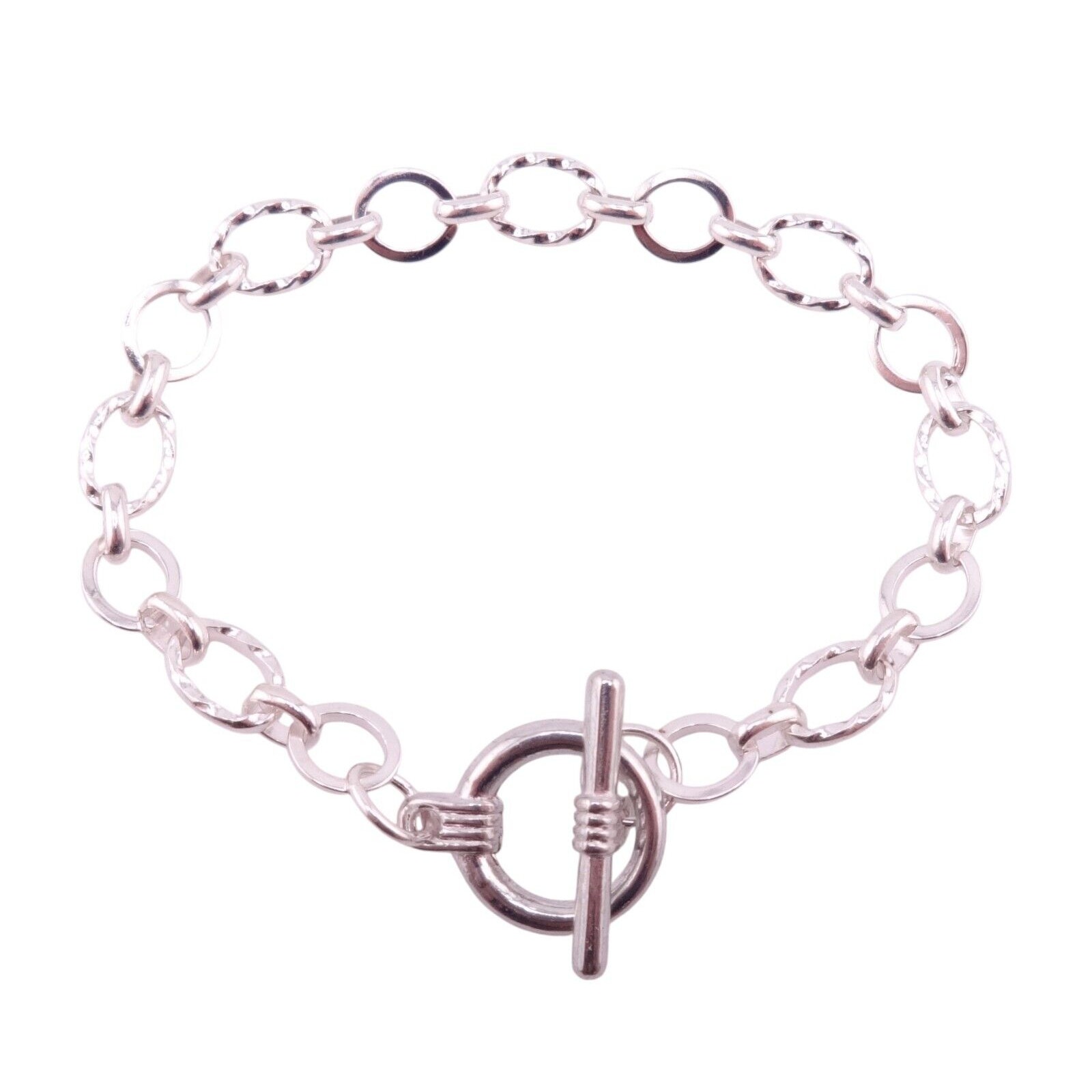 Artbeads Silver-Plated Textured & Smooth Link Chain Finished 7